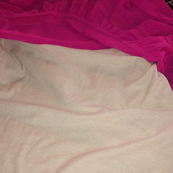 Rachel Rachel Roy Fuchsia With Orange Lace Accent Trim Spaghetti Strap Dress - Picture 11 of 11